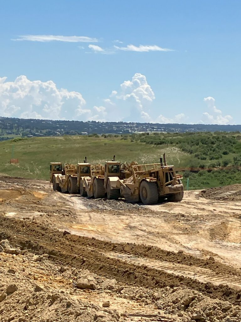 HEI Civil Scrapers at the Tanterra Job Site